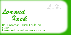 lorand hack business card